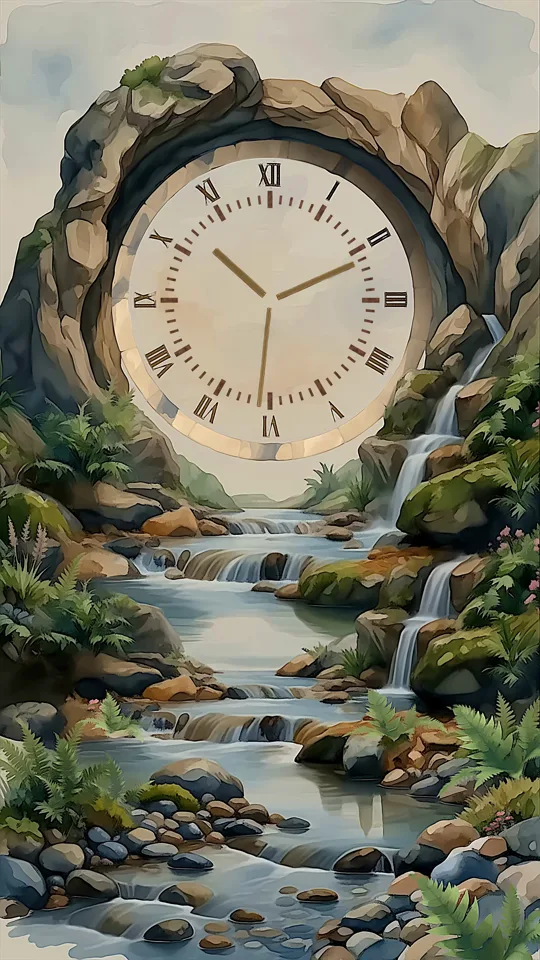 Th&egrave;me Arche - Horloge anim&eacute;e sur &eacute;cran vertical 9:16