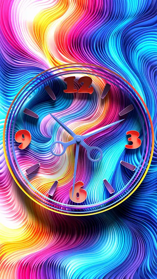 Th&egrave;me Moir&eacute; - Horloge anim&eacute;e sur &eacute;cran vertical 9:16