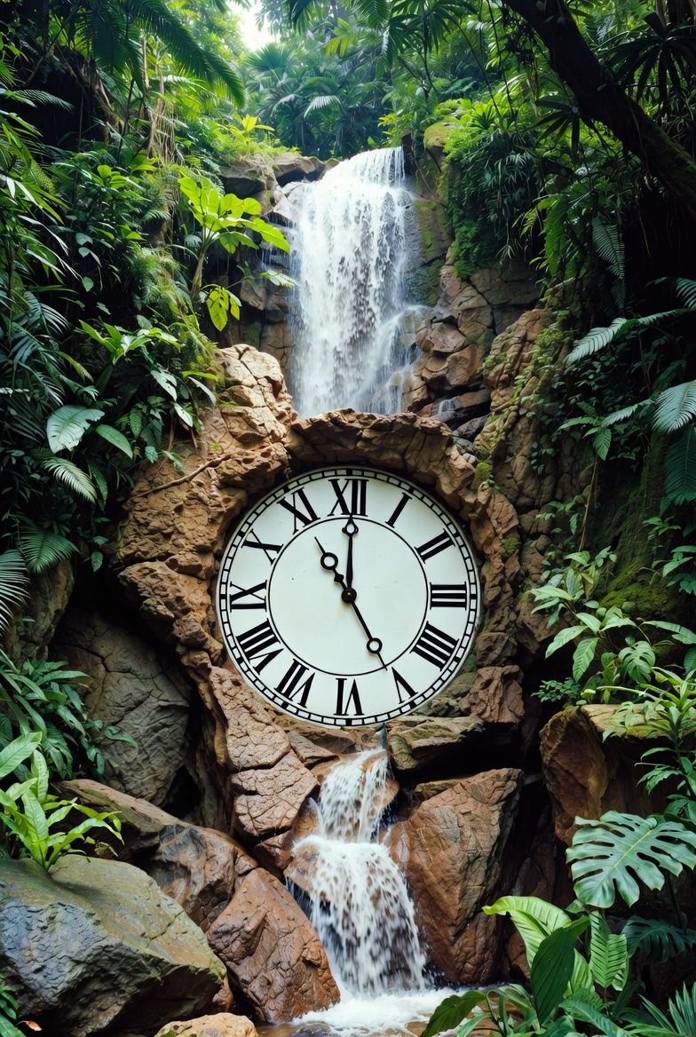 Th&egrave;me Cascade - Horloge nature anim&eacute;e
