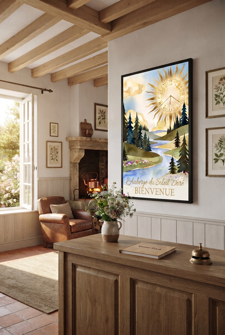 Th&egrave;me Rive du Soleil sur &eacute;cran vertical &agrave; l'accueil d'une maison d'h&ocirc;tes