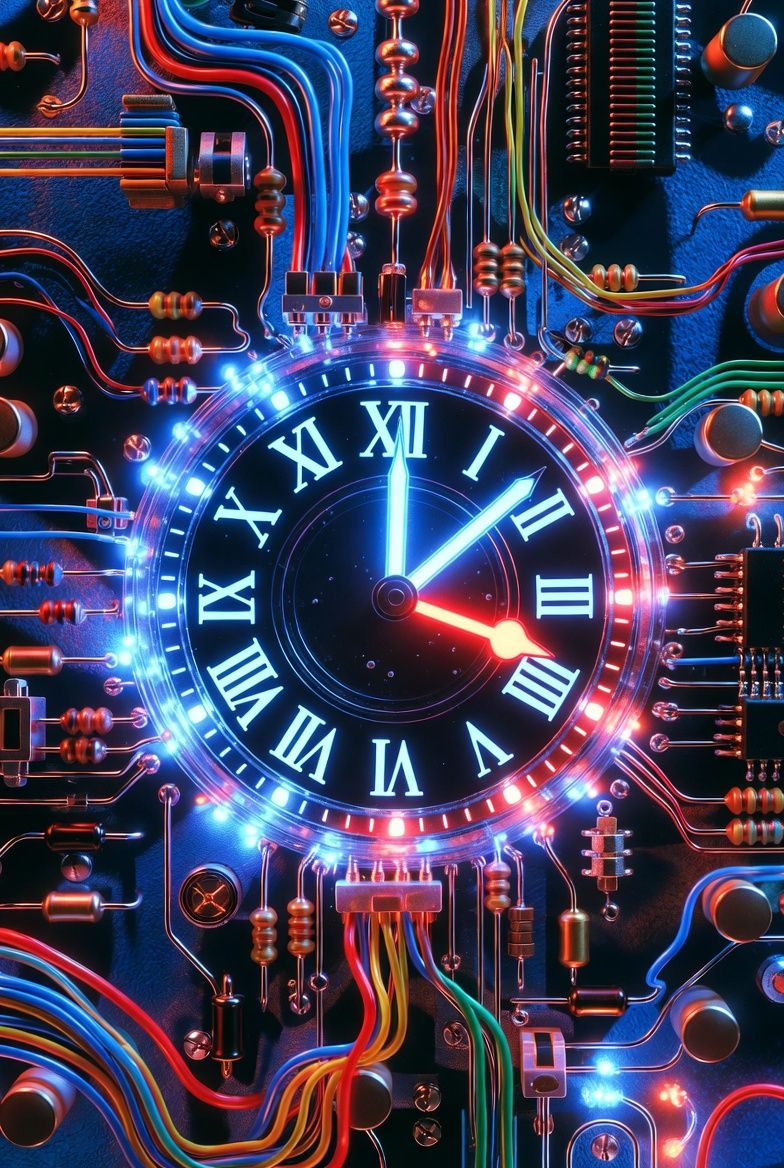 Th&egrave;me Cyber Circuit - Horloge n&eacute;on futuriste