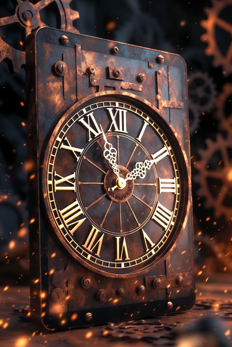 Th&egrave;me Steampunk - Horloge industrielle